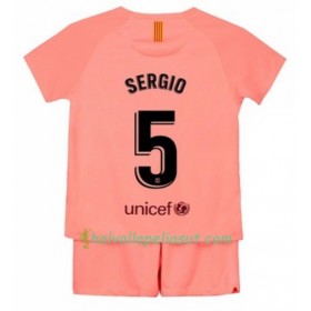 Jalkapallo Pelipaidat FC Barcelona Sergio 5 Lasten 3 Paita 2018-2019 Lyhythihainen